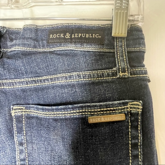 Rock & Republic Kasandra Ankle Spike Embellished Dark Wash Stretch Jeans 6M - Picture 7 of 11